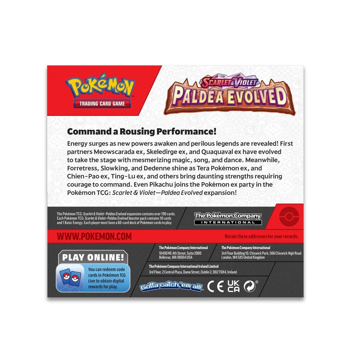Paldea Evolved Booster Box Back