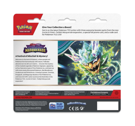 Pokemon Scarlet & Violet Twilight Masquerade 3 Booster Packs & Snorlax Promo Card - Image 3