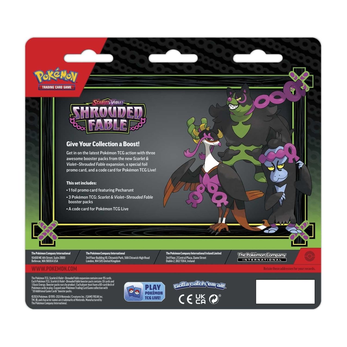 Shrouded Fable 3 pack blister with pecharunt back