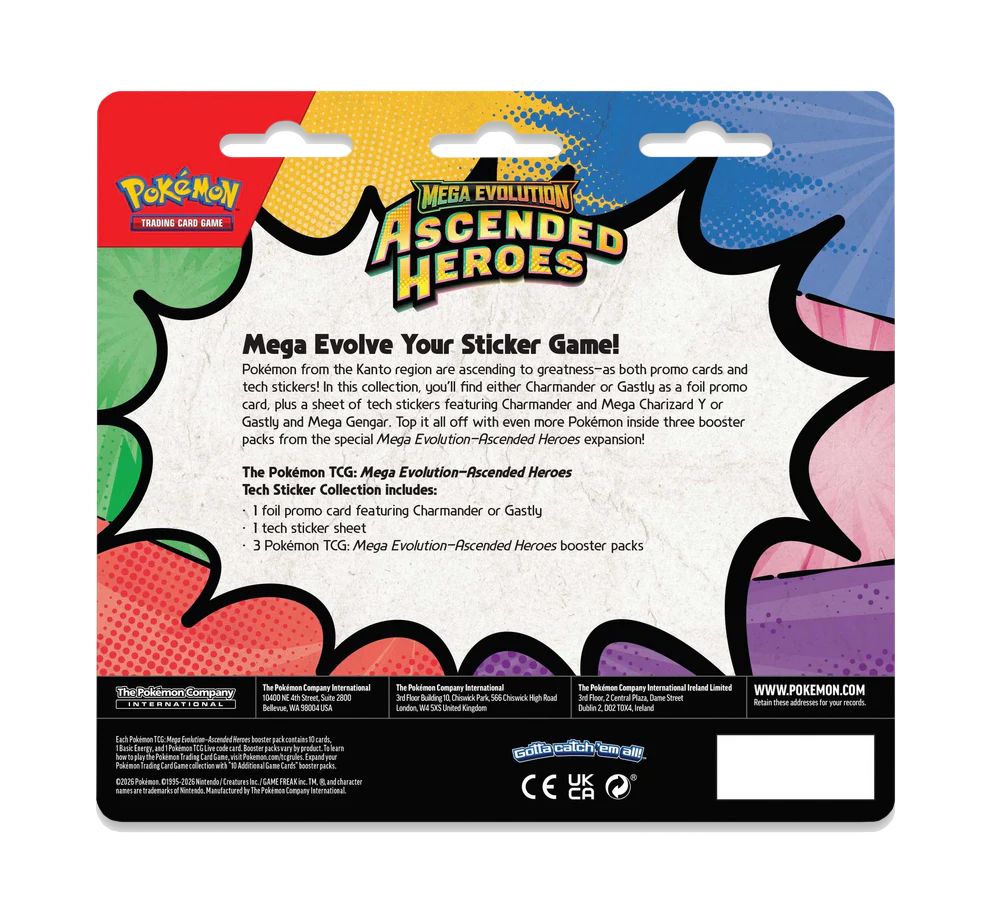 Pokemon Mega Evolution Ascended Heroes Tech Sticker Collection