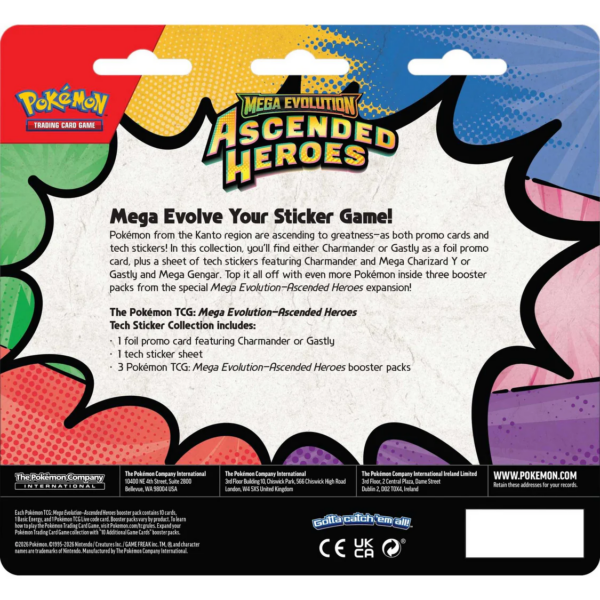 Pokemon Mega Evolutions Ascended Heroes Tech Sticker Collection