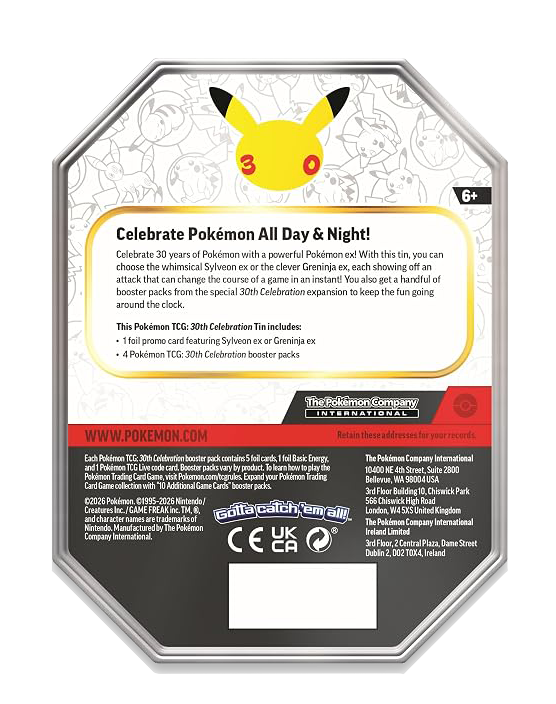 Pokemon 30th Celebration ex Tin